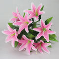 10 Heads Artificial Lily Flower Bouquet Bulk – European Style Multicolor Faux Lilies