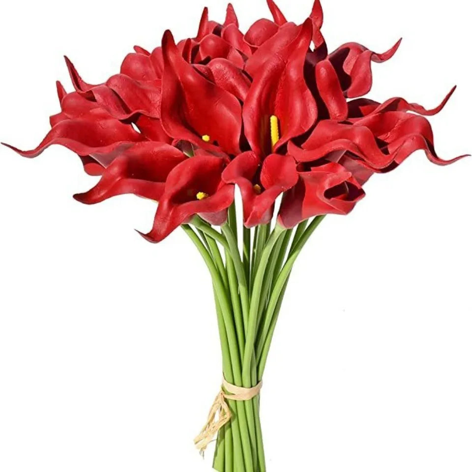 Bulk Real Touch Artificial Calla Lily Flowers (1/5/10/20 PCS) – Premium Latex Look Faux Calla Lily Bouquet