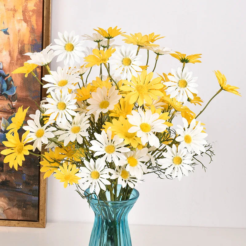 Artificial White Daisy Bouquet – Bulk Silk Faux Daisies (Set of 3/5/10)