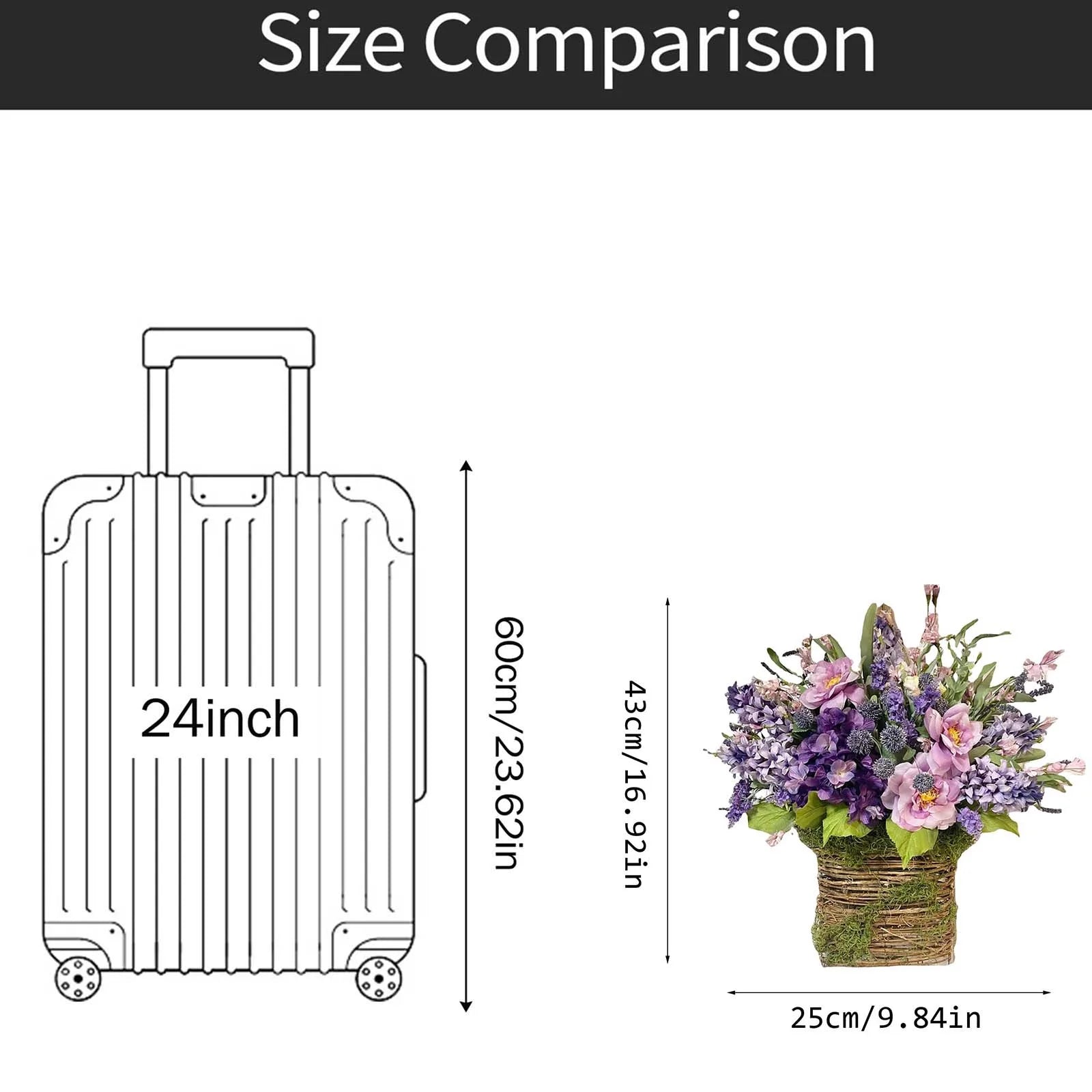 Artificial Flower Hanging Basket, Front Door Decor