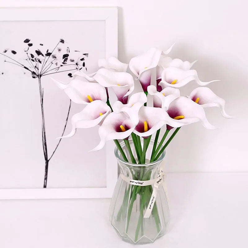 Bulk Real Touch Artificial Calla Lily Flowers (1/5/10/20 PCS) – Premium Latex Look Faux Calla Lily Bouquet