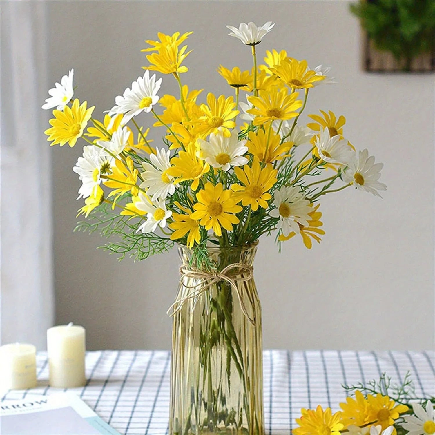 1/2/3PCS Artificial Daisy Flower Bouquet 50cm – Silk Faux Daisy Flowers Bulk