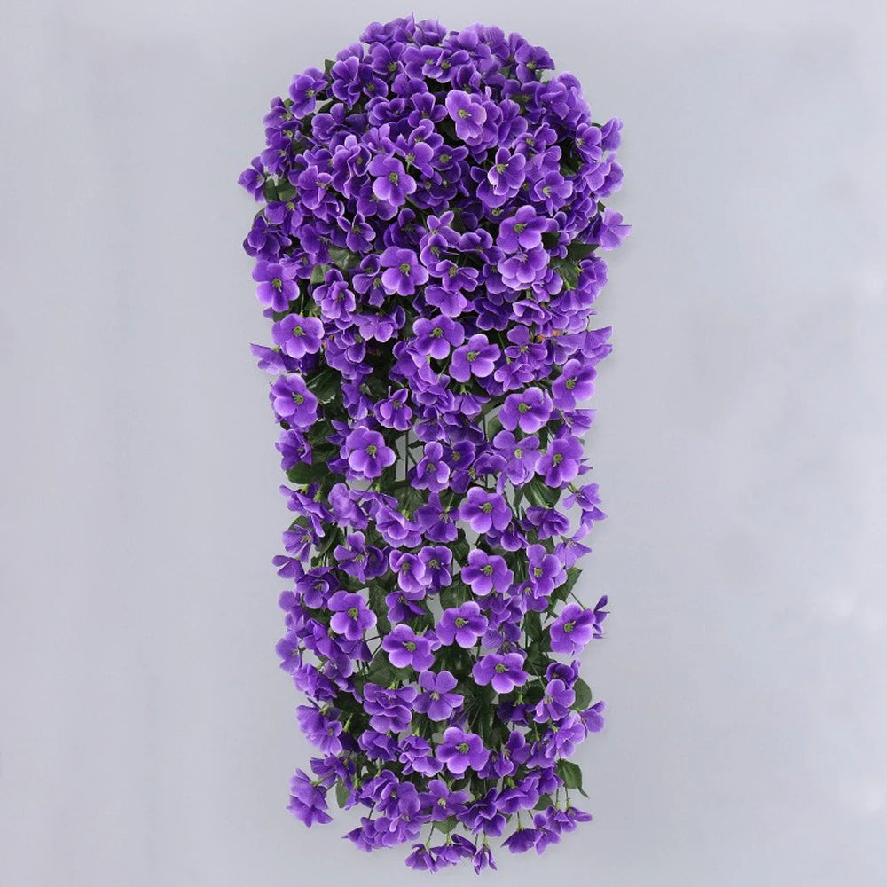 Artificial Violet Ivy Hanging Flower Garland – Faux Plastic Vine for Wedding Arch Decor, Party Backdrop, Home, Garden & Outdoor Decoration