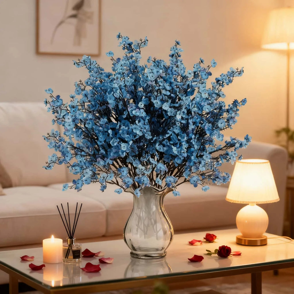 Artificial Baby’s Breath Gypsophila Bouquet – Silk Faux Flowers for Home Decor, Wedding Centerpieces, Christmas & New Year DIY Party Decorations