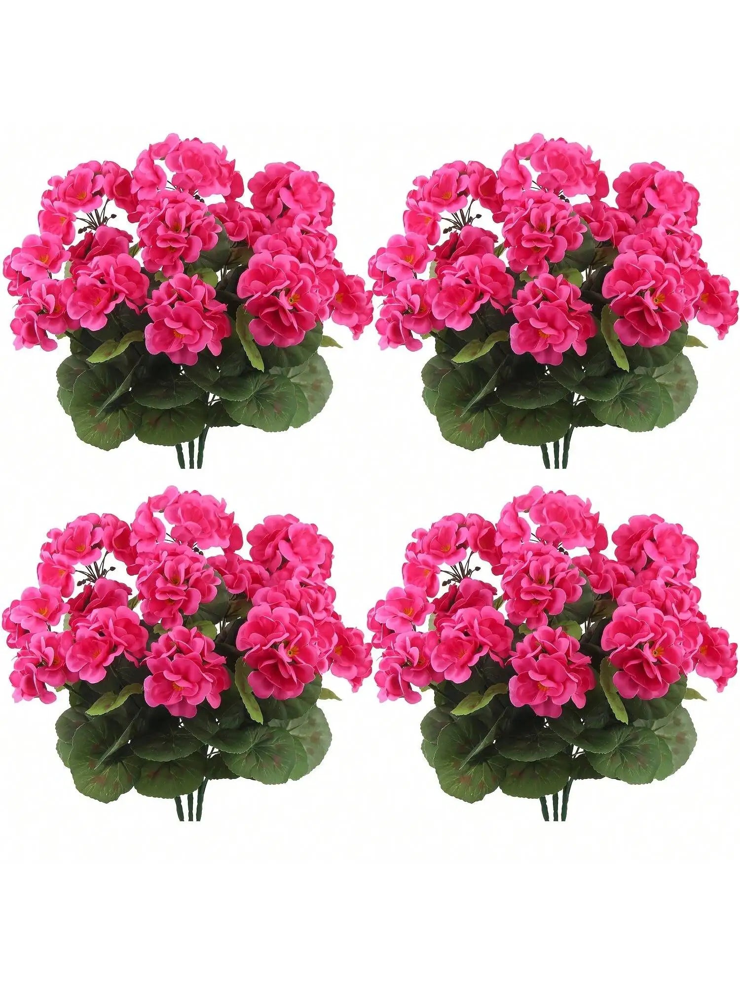 Artificial Hanging Flowers with Green Foliage – Faux Flower Branches for Indoor Outdoor Garden Decor, Porch, Patio, Window Boxes & Hanging Planters (1/2/4PCS Sets)