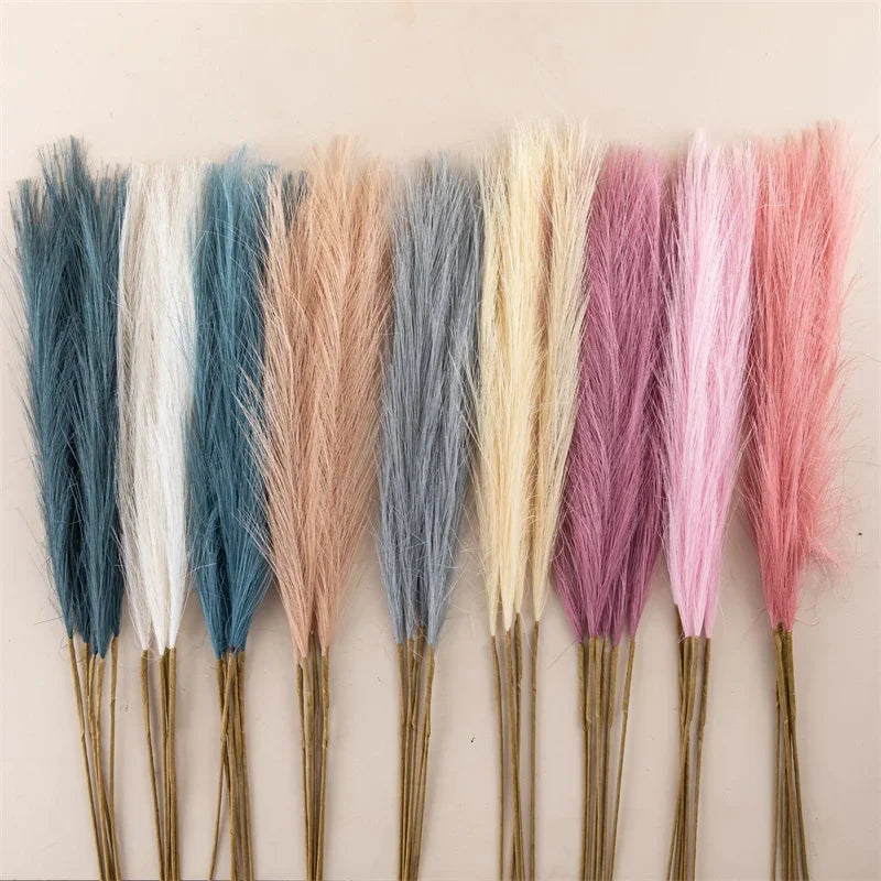 10PCS Artificial Pampas Grass Bouquet Bulk – Silk Reed Grass Stems for Boho Wedding
