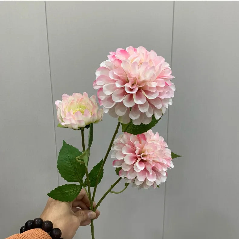 Lifelike Artificial Hydrangea Flowers Bulk – 3-Head Silk Hydrangea Branch