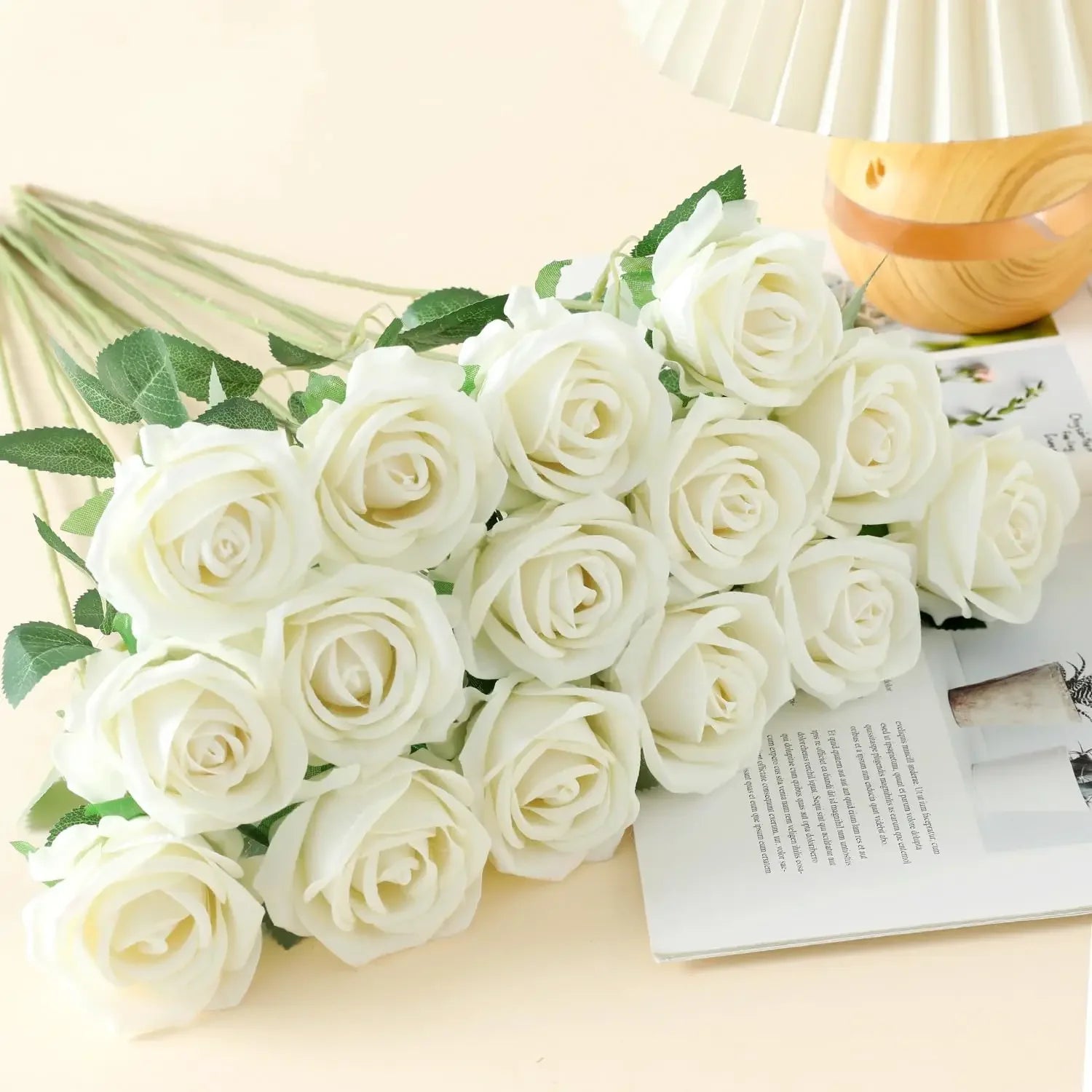 50PCS Velvet Artificial Roses – Real Touch Faux Rose Bouquet for Valentine’s Day, DIY Wedding Bouquets, Party Decorations, Home Decor Floral Arrangements