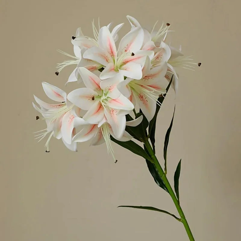 10 Head Artificial Lily Flower Branch – Silk Faux Lily
