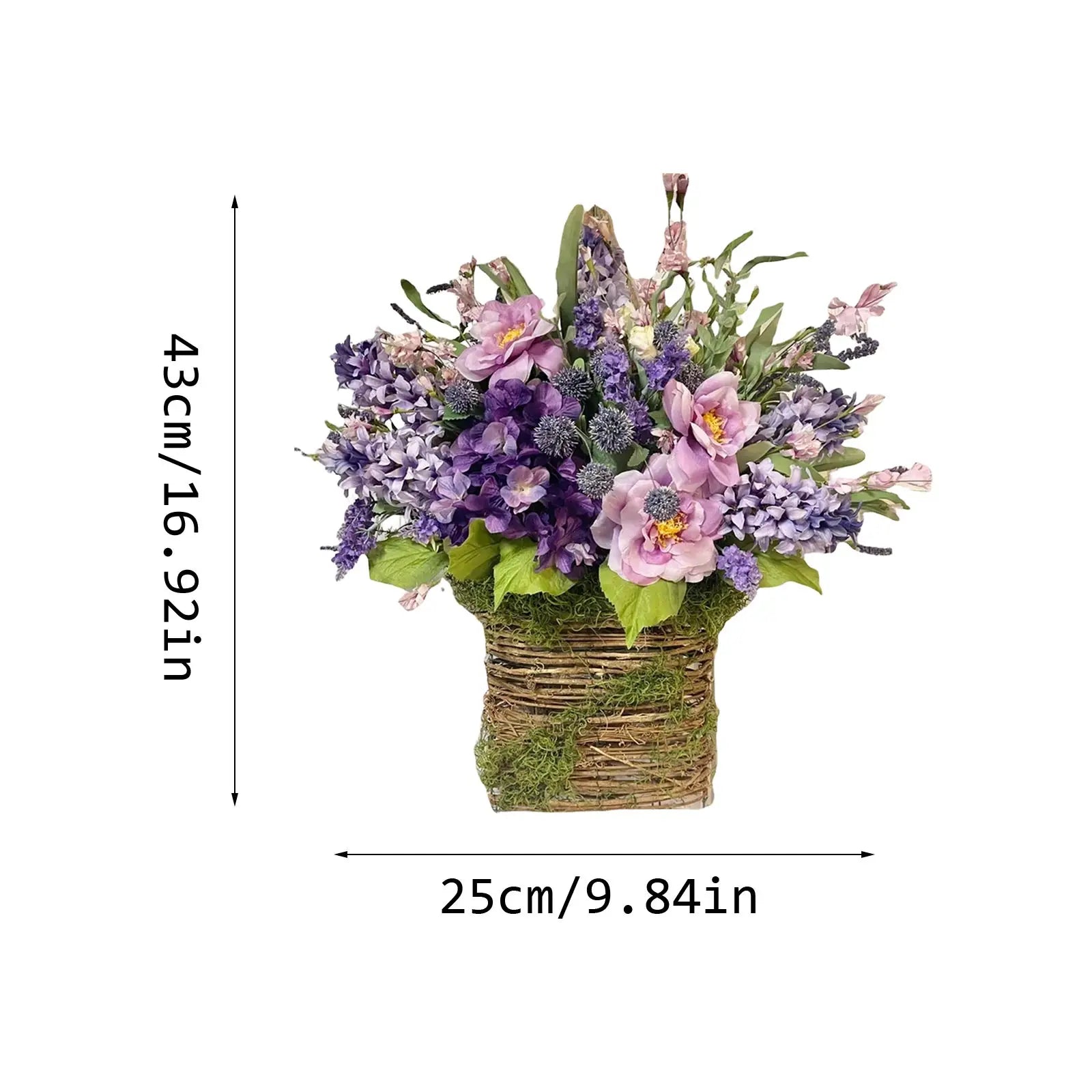 Artificial Flower Hanging Basket, Front Door Decor