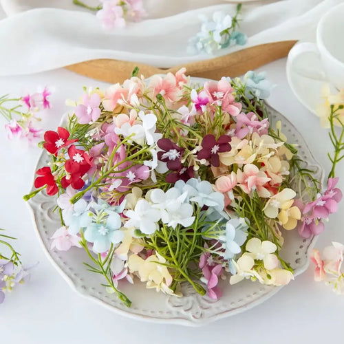 50/100PCS Artificial Plum Blossom Silk Flowers Bulk – Sakura Style Faux Blooms