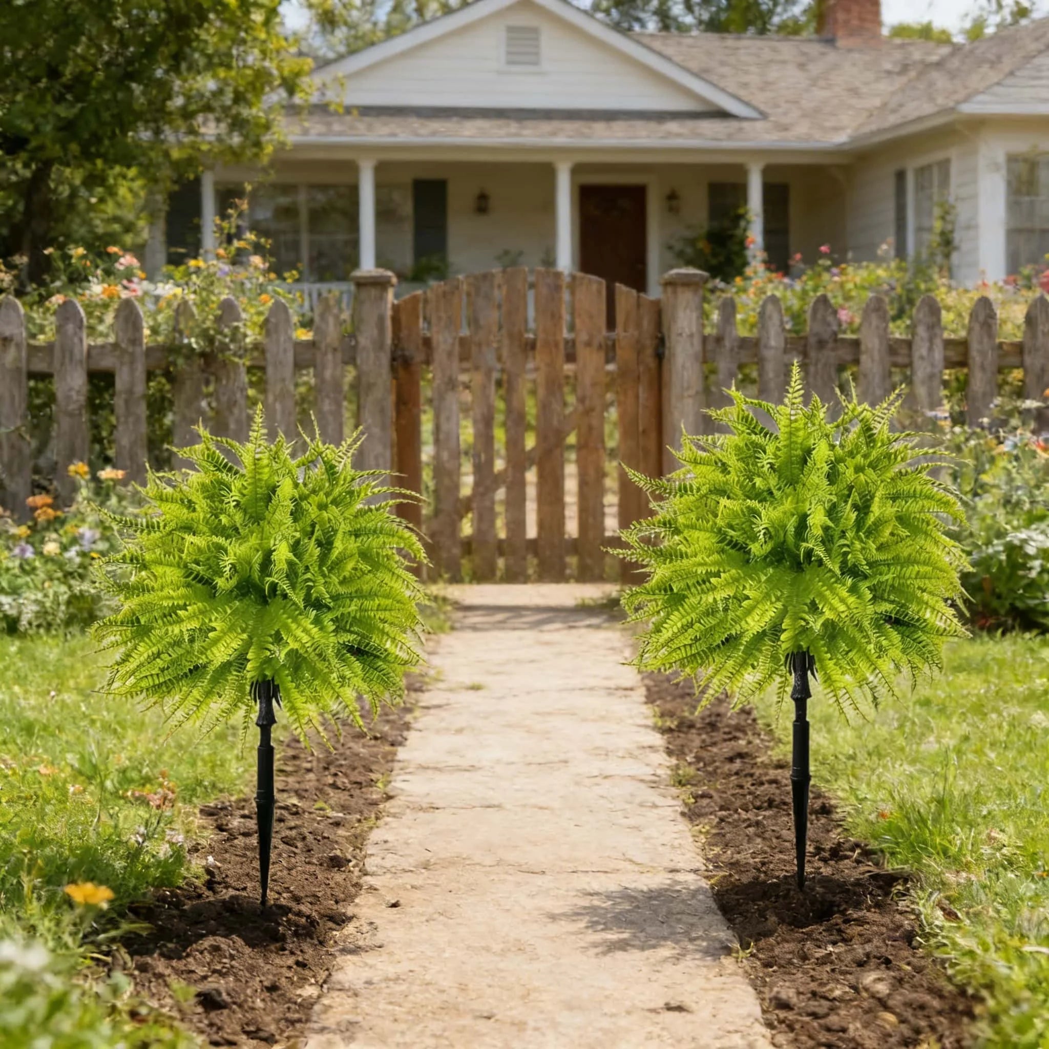 2PCS UV Resistant Artificial Bush – Outdoor Ground Stake Garden