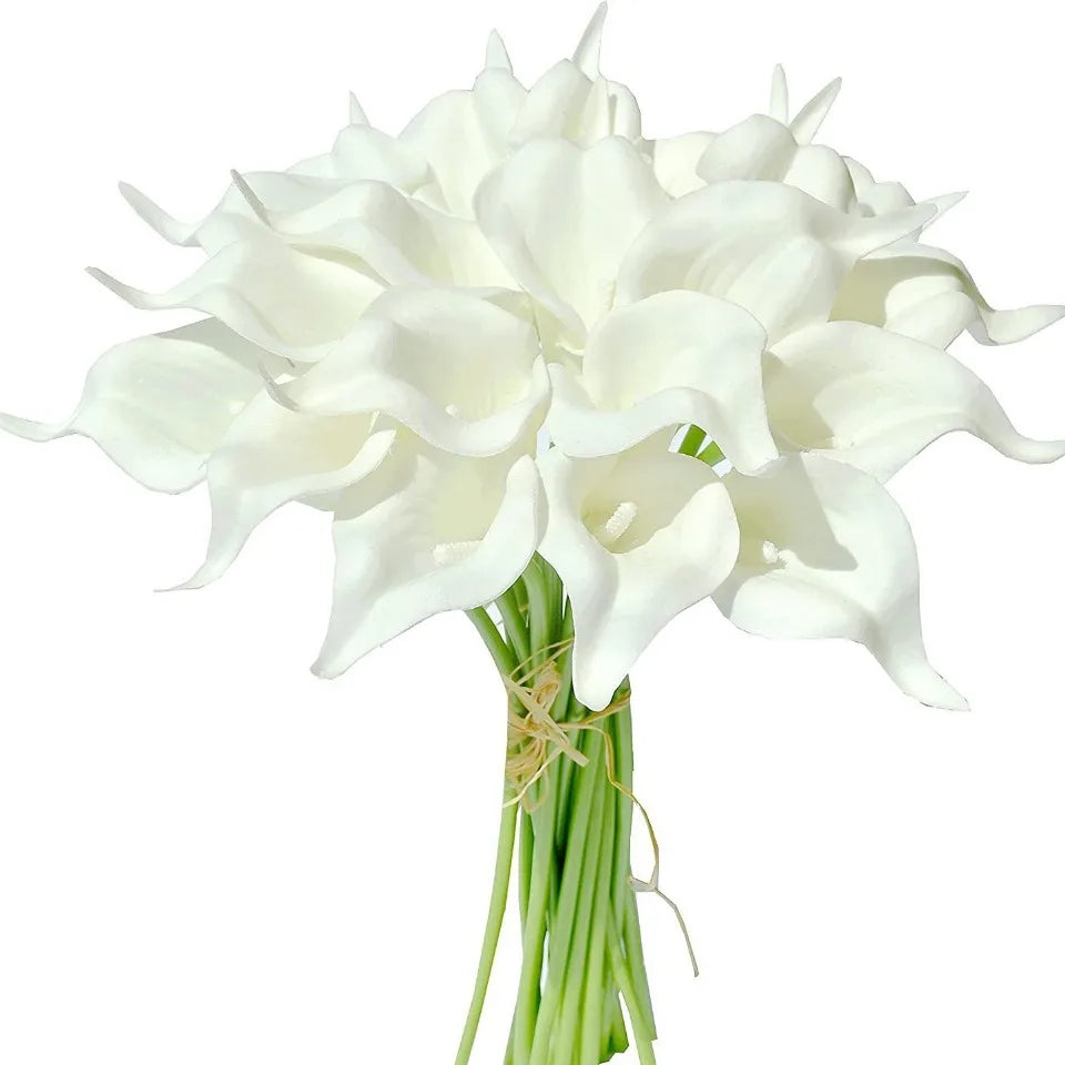 Bulk Real Touch Artificial Calla Lily Flowers (1/5/10/20 PCS) – Premium Latex Look Faux Calla Lily Bouquet