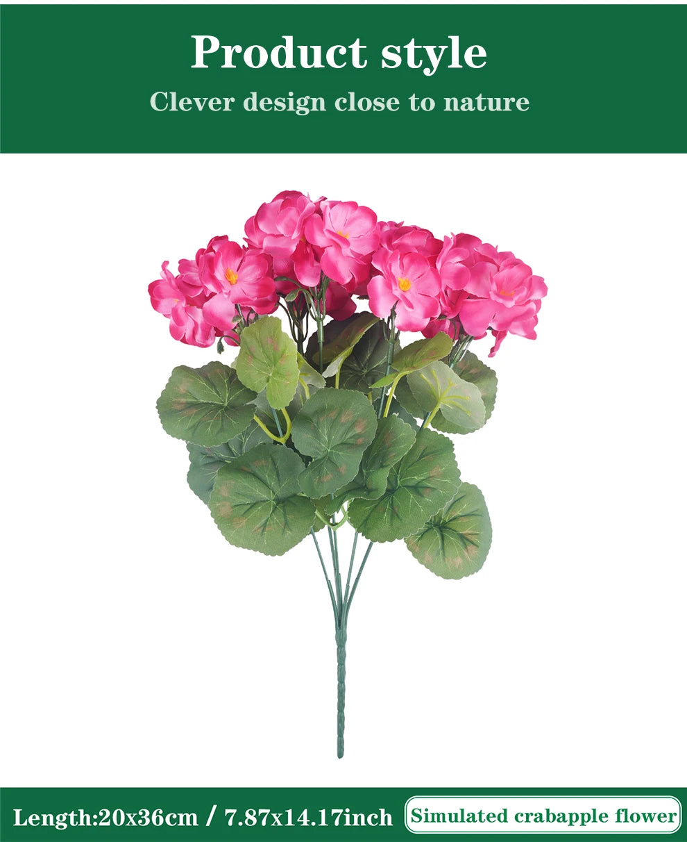 Artificial Begonia Silk Bouquet Bulk – 4/6Pcs