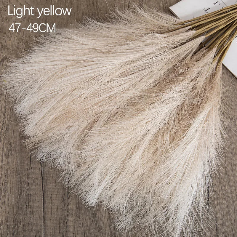 10PCS Artificial Pampas Grass Bouquet Bulk – Silk Reed Grass Stems for Boho Wedding