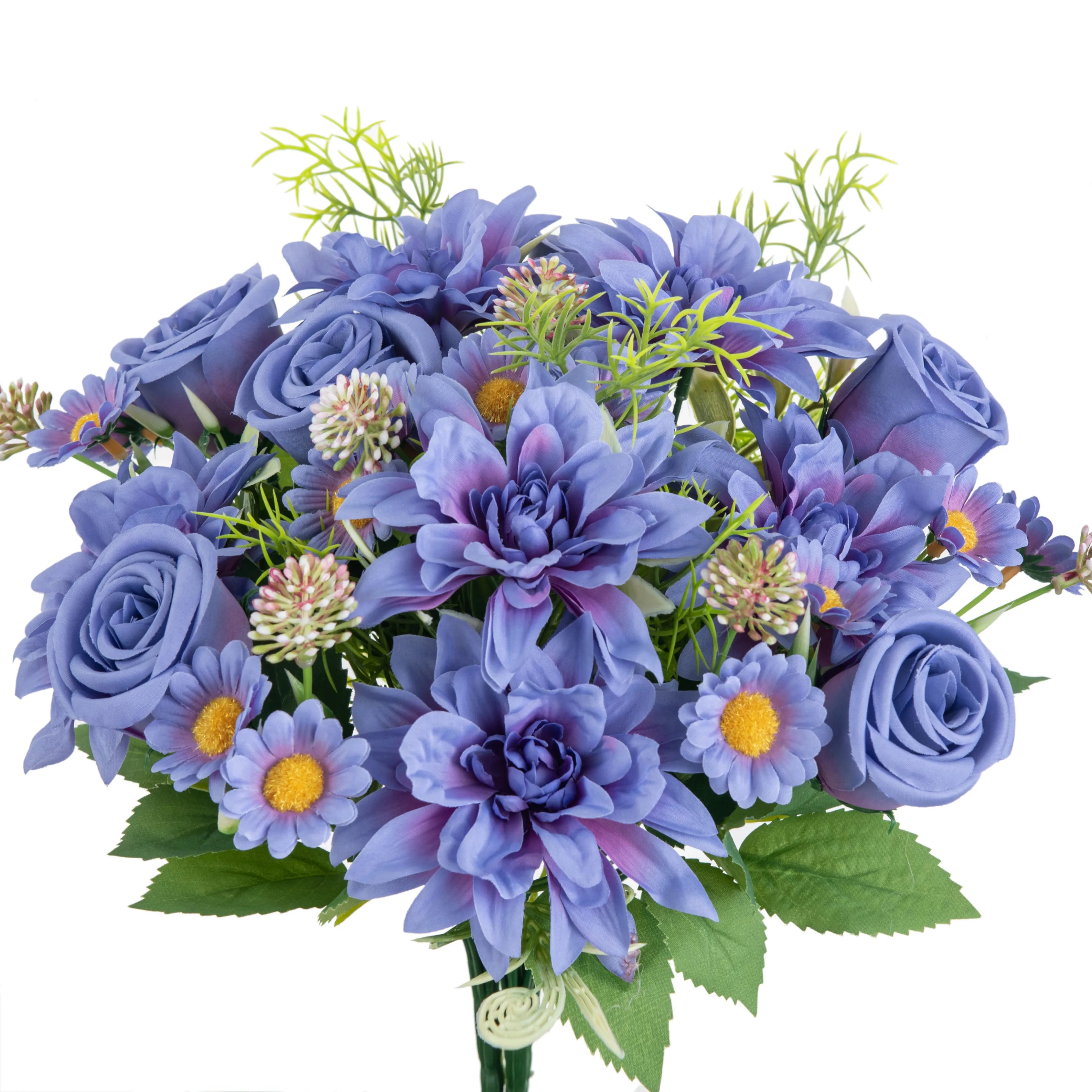 Artificial Dahlia Rose Bouquet – Silk Faux Flowers