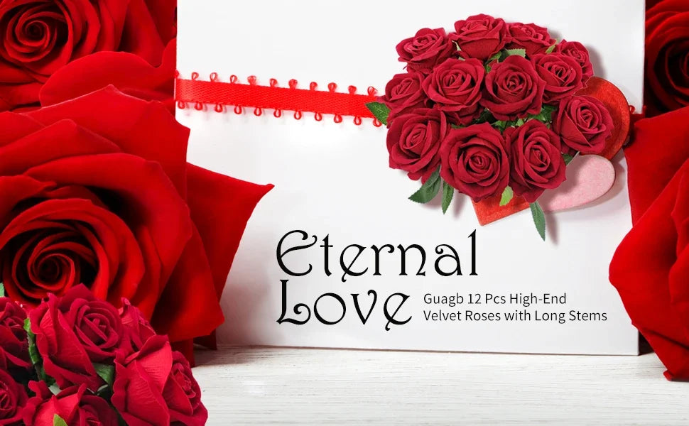 50PCS Velvet Artificial Roses – Real Touch Faux Rose Bouquet for Valentine’s Day, DIY Wedding Bouquets, Party Decorations, Home Decor Floral Arrangements