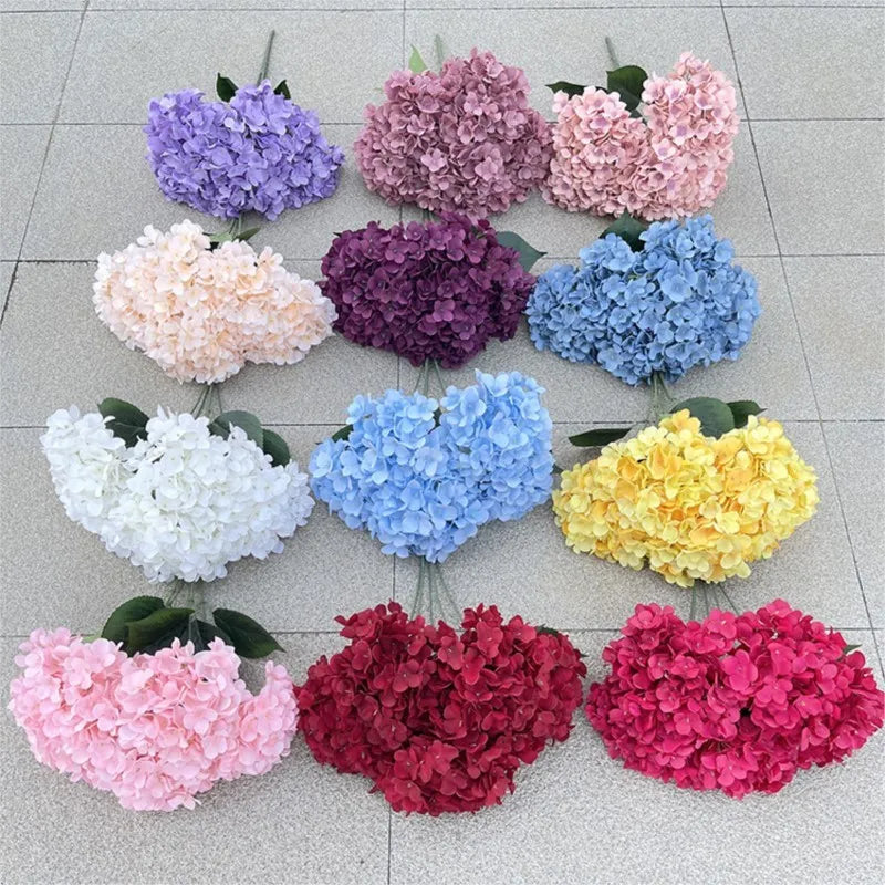 Artificial Hydrangea Bouquet – 5 Heads Silk Flowers