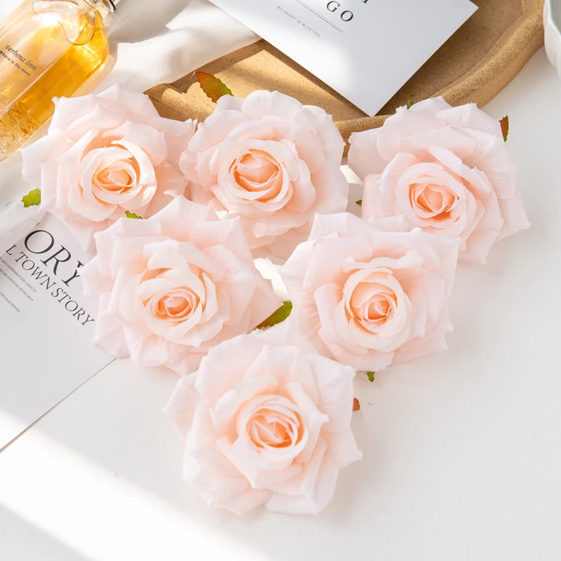 100PCS Artificial Silk Rose Heads Bulk – 10cm Faux Flowers