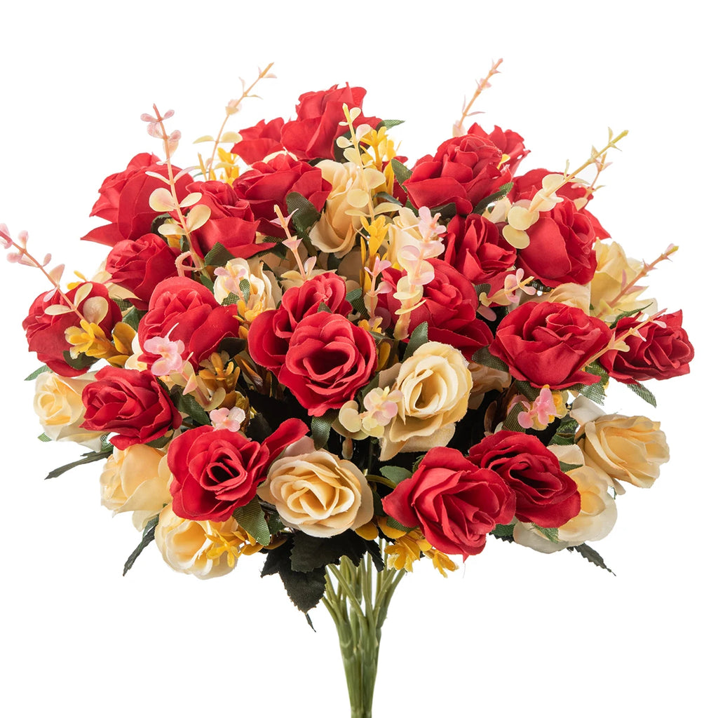 Artificial Silk Rose Bouquet – Realistic Faux Rose Flowers