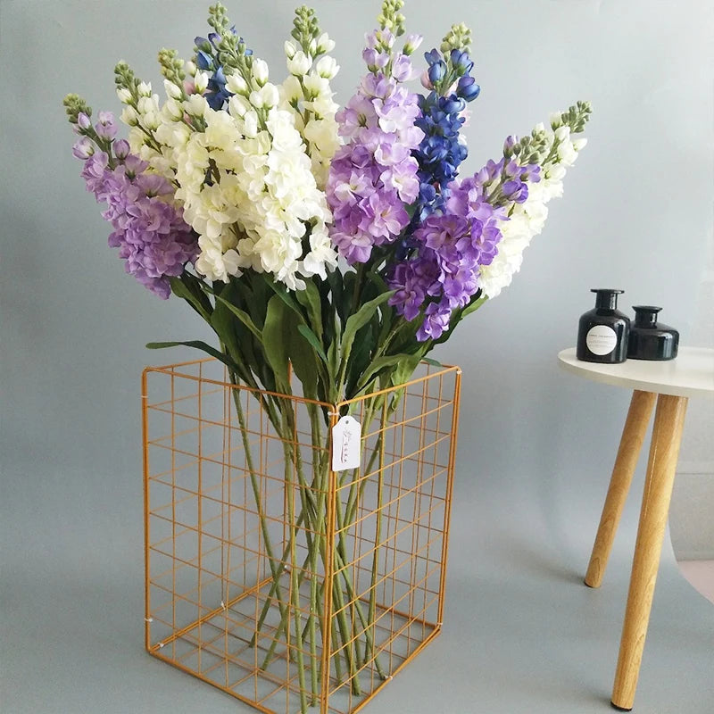 Artificial Hyacinth Flowers Bulk with Green Leaves – Violet Silk Faux Hyacinth Branch