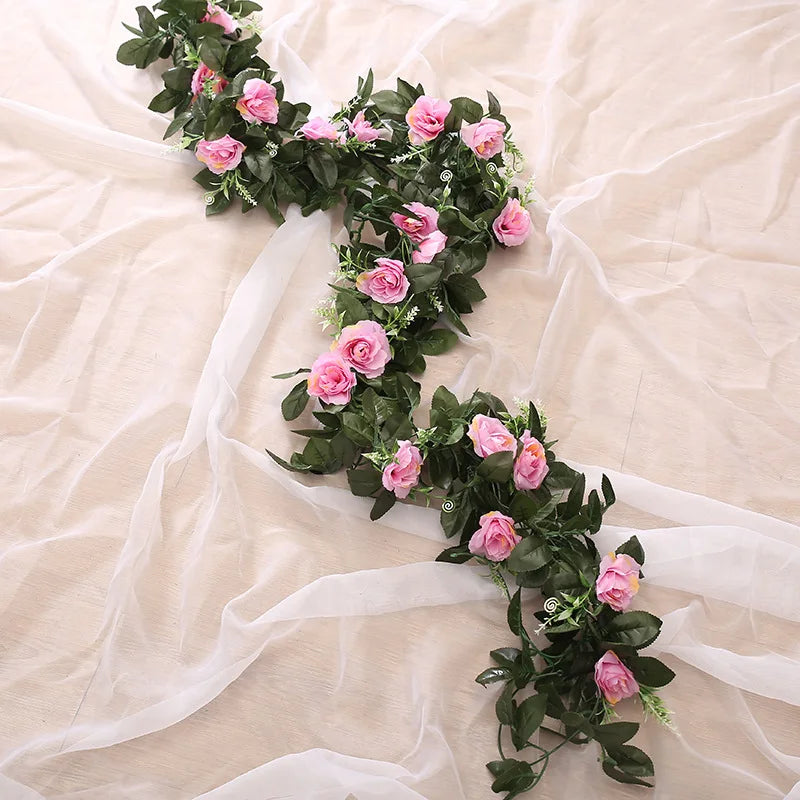 Artificial Rose Vine Silk Garland
