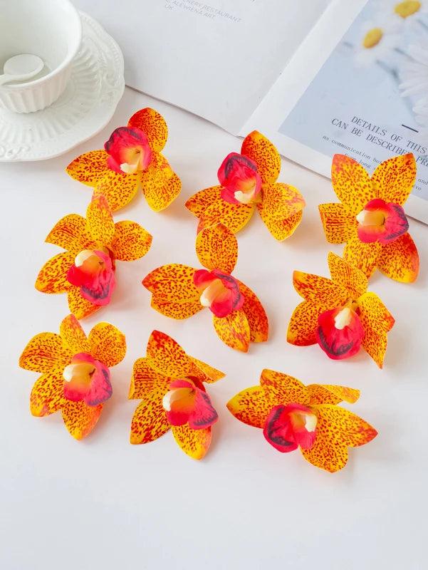 Artificial Orchid Flower Heads (50/100pcs) – Silk