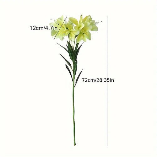 10 Head Artificial Lily Flower Branch – Silk Faux Lily