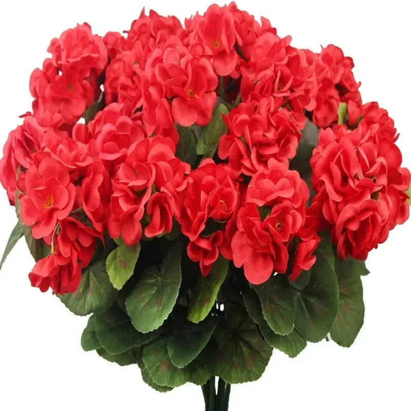 1-8PCS UV Resistant Artificial Begonia Flowers – Realistic Faux Outdoor Flower Heads for Garden, Porch, Patio, Wedding Decor & Floral Arrangements