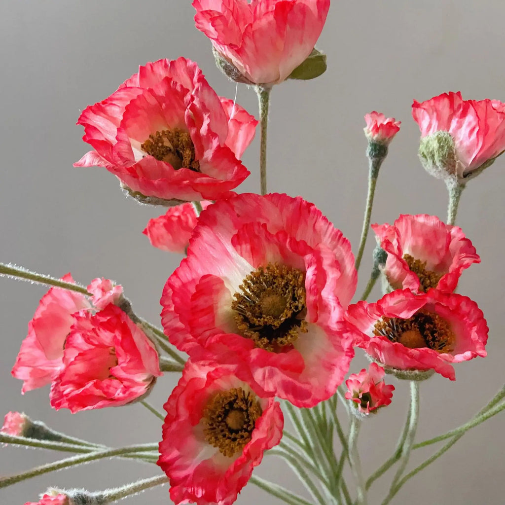 Artificial Poppy Stems – 65cm Long Faux Flowers for Wedding, DIY Decor