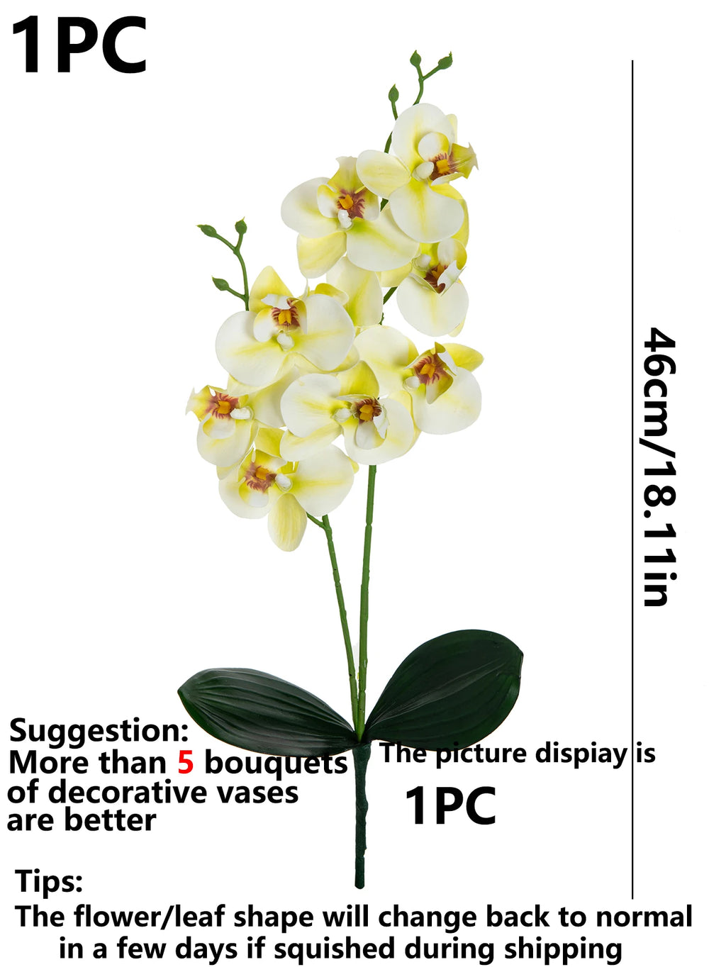 Artificial Butterfly Orchid Branch – 2 Fork Silk Orchid