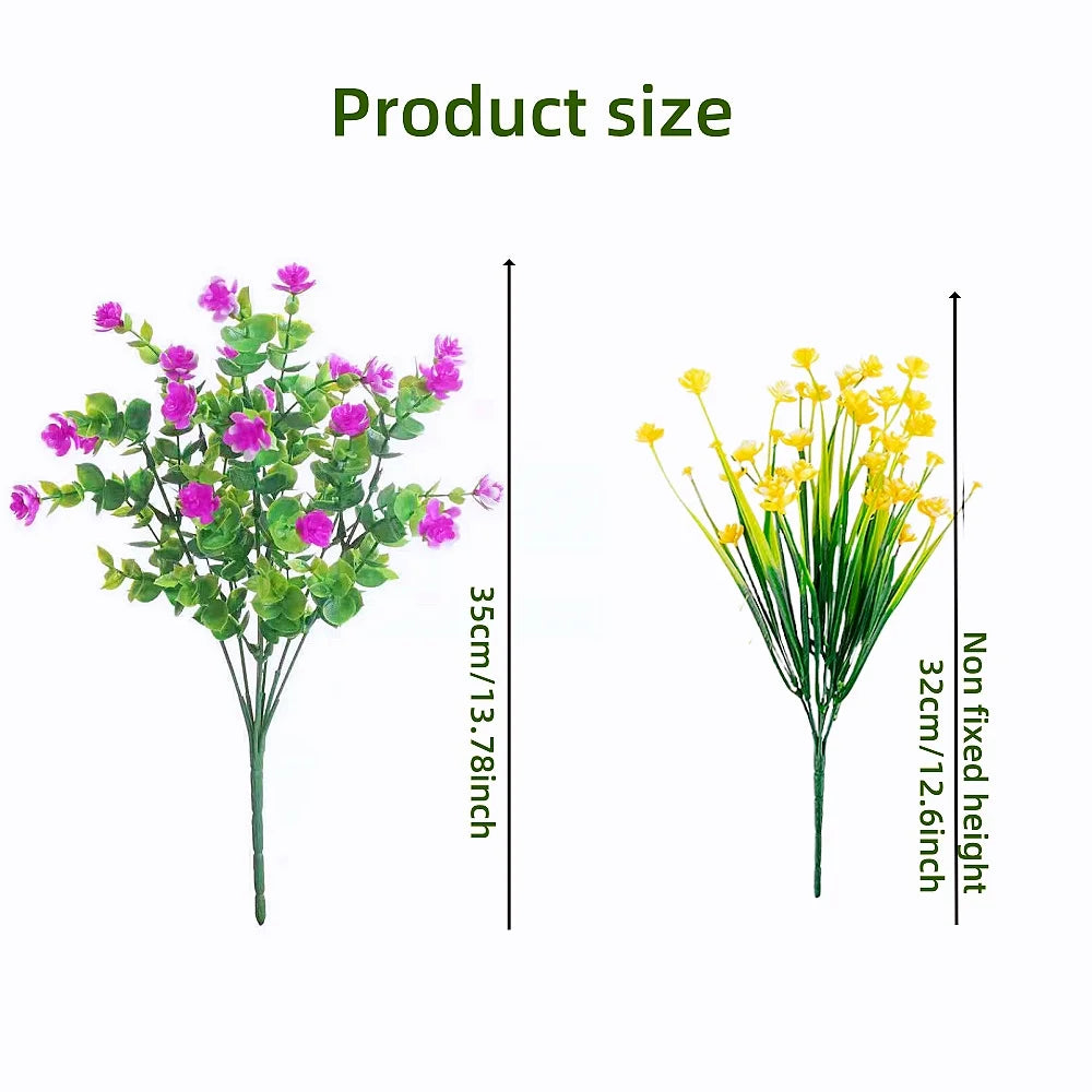 12/18/30/36 PCS UV Resistant Artificial Flowers – Realistic Outdoor Fake Flowers & Shrubs for Garden, Window Box, Porch, Patio, Landscaping Decor