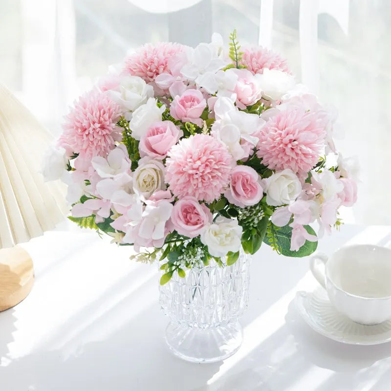 Artificial Rose & Chrysanthemum Bouquet