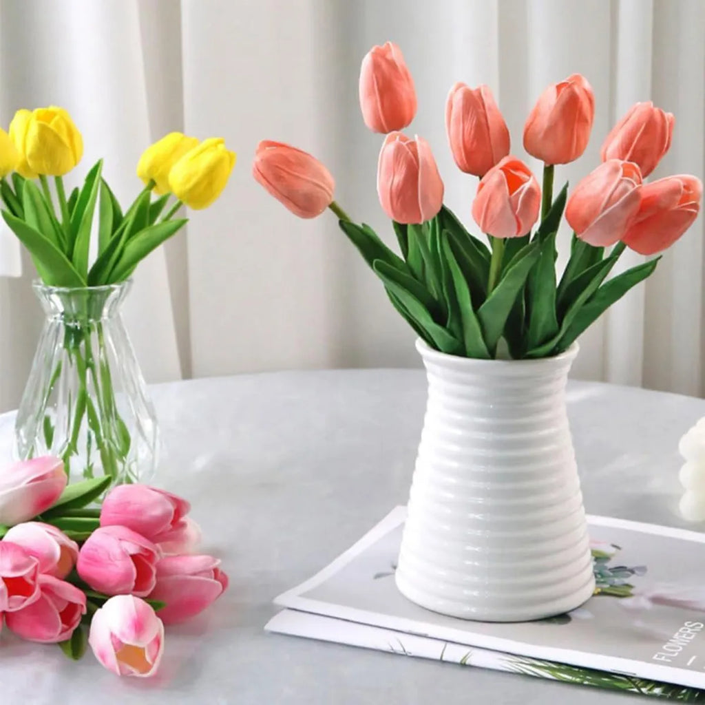 Real Touch Artificial Tulip Flowers Bulk (10/30pcs) – Premium Latex Faux Tulips