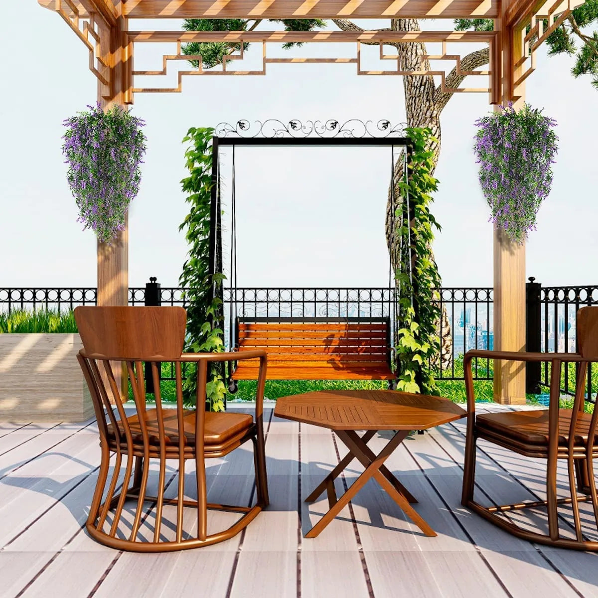 2PCS Artificial Baby’s Breath Ivy Vine – Hanging Faux Flowers Garland for Wedding Decor, Garden, Window, Home Wall & Outdoor Floral Decoration