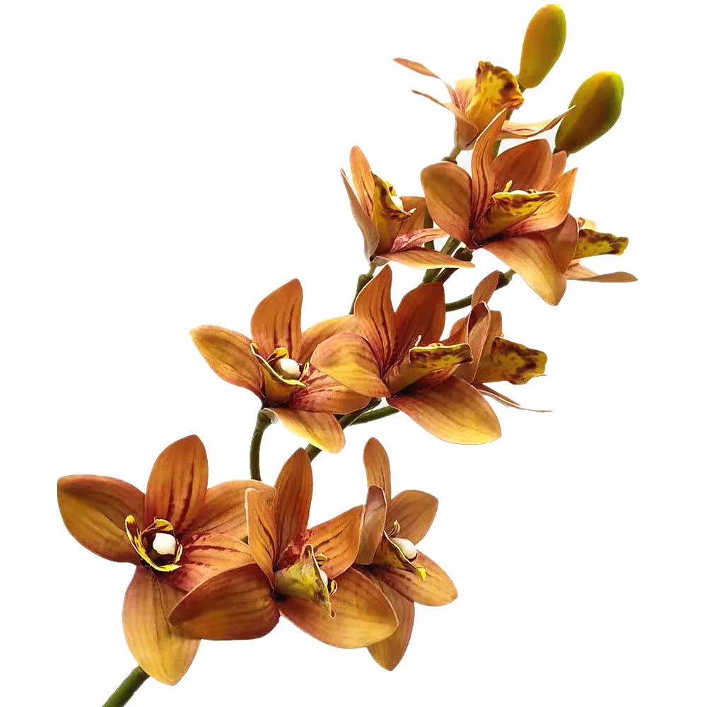 Artificial Real Touch Orchid Plant – 10 Head PU Tropical Orchid Stem