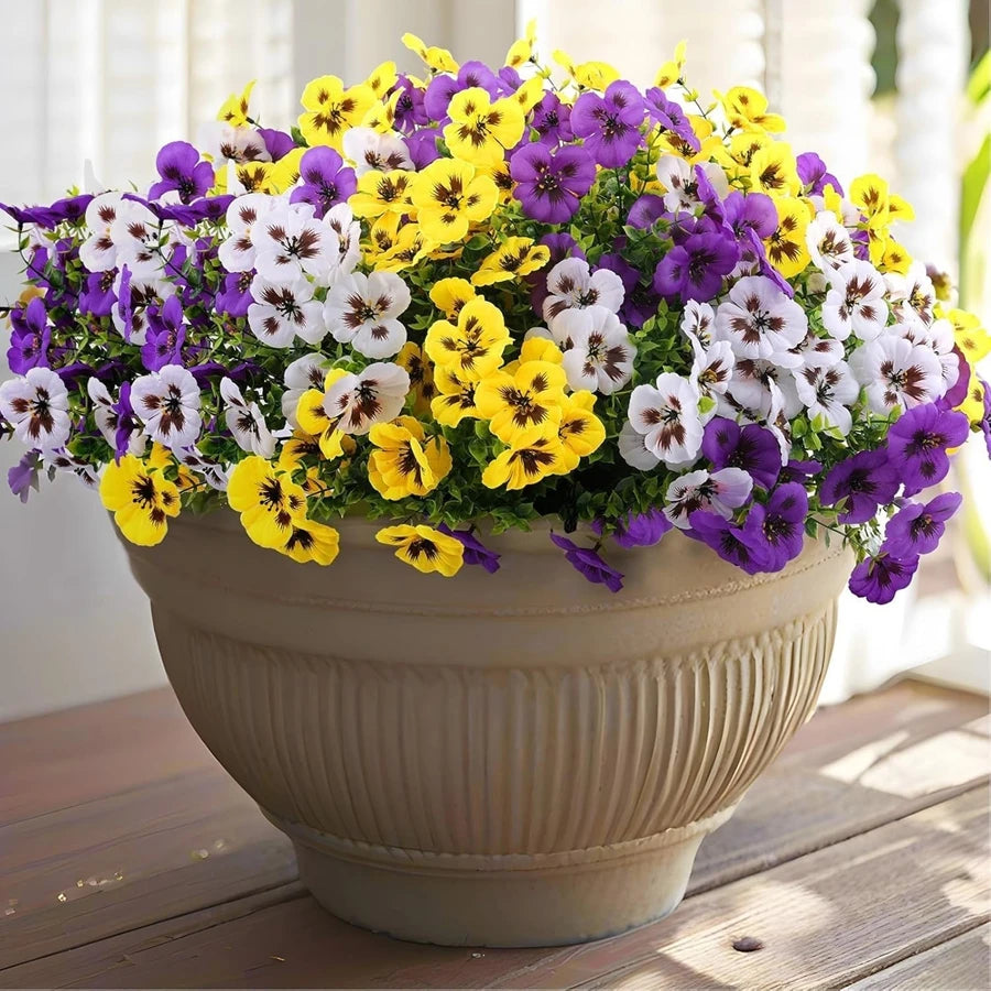 Bulk Artificial Pansy Silk Flower Bouquet