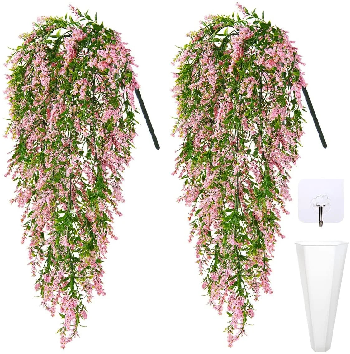 2PCS Artificial Baby’s Breath Ivy Vine – Hanging Faux Flowers Garland for Wedding Decor, Garden, Window, Home Wall & Outdoor Floral Decoration