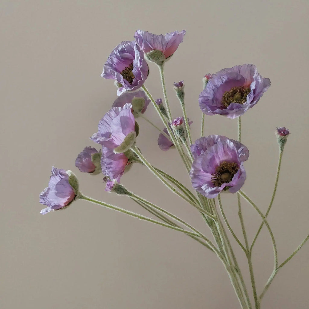 Artificial Poppy Stems – 65cm Long Faux Flowers for Wedding, DIY Decor