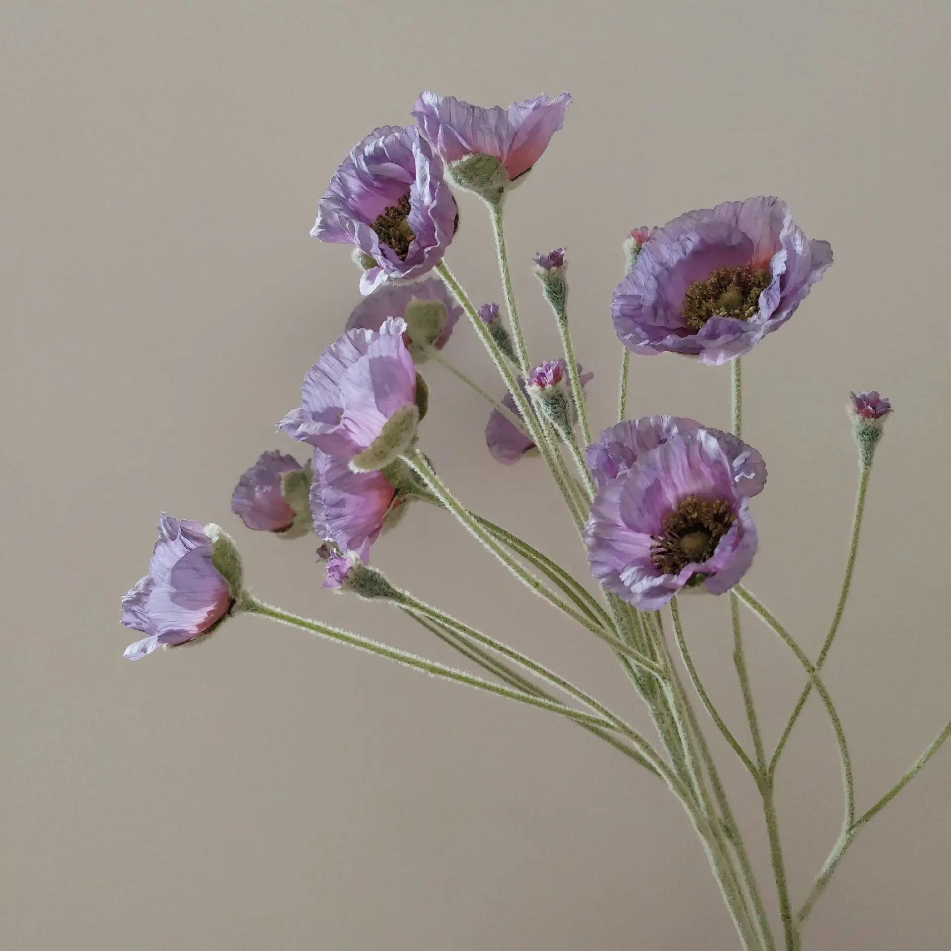Artificial Poppy Stems – 65cm Long Faux Flowers for Wedding, DIY Decor