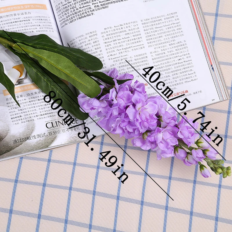 Artificial Hyacinth Flowers Bulk with Green Leaves – Violet Silk Faux Hyacinth Branch