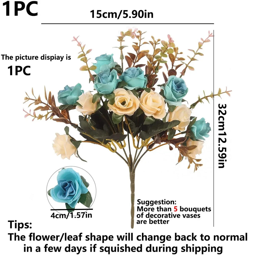 Artificial Silk Rose Bouquet – Realistic Faux Rose Flowers
