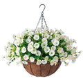 Artificial Hanging Petunia Basket – Outdoor Porch & Garden Flower Decor
