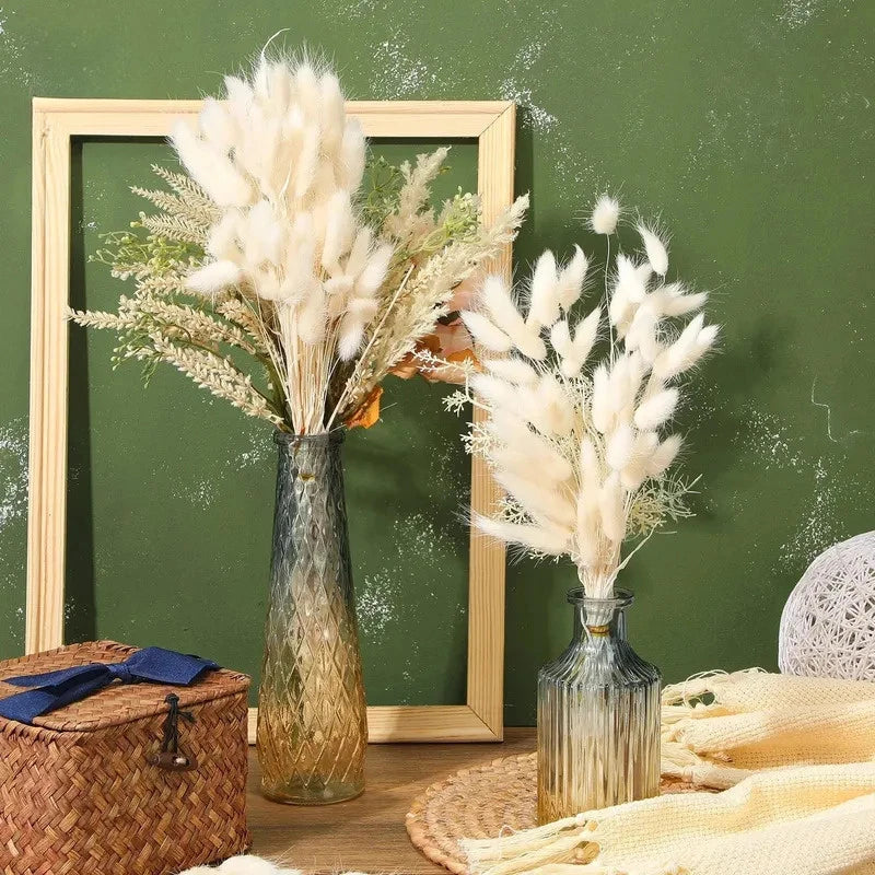 60-Piece Rabbit Tail Grass Bouquet Bulk – Fluffy Faux Bunny Tail Pampas Grass