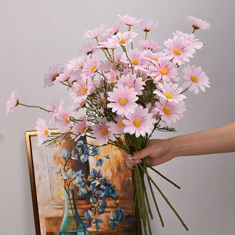Artificial White Daisy Bouquet – Bulk Silk Faux Daisies (Set of 3/5/10)