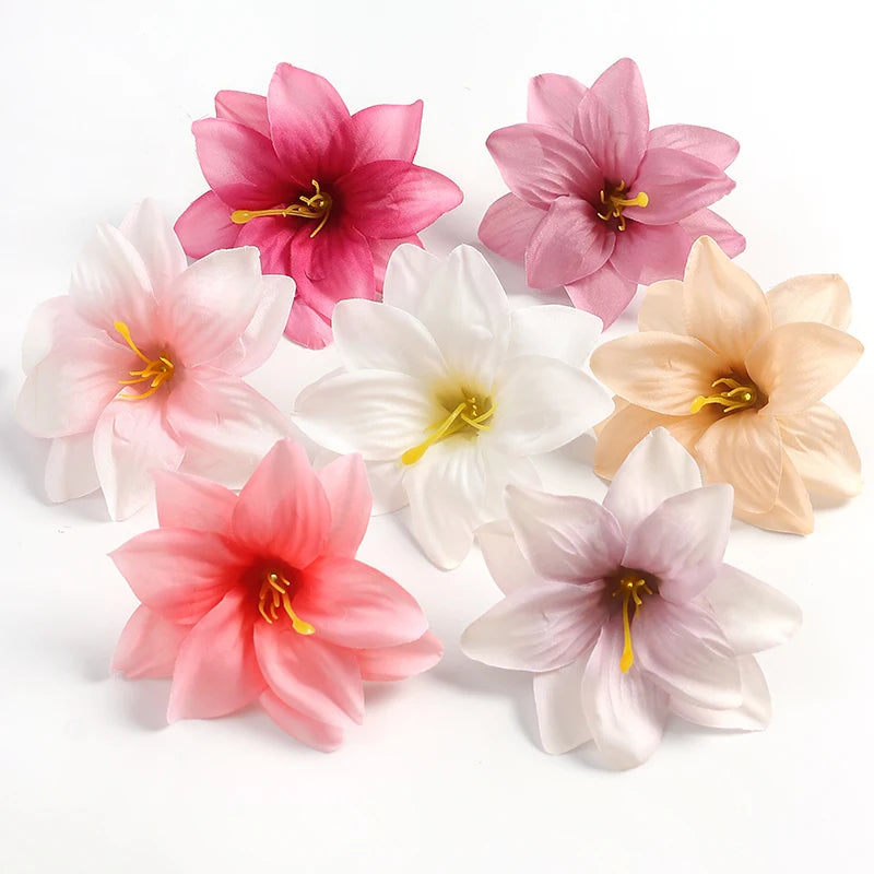 Artificial Silk Flower Heads Bulk (5/10PCS) – Artificial Carnation/Lily Flowers