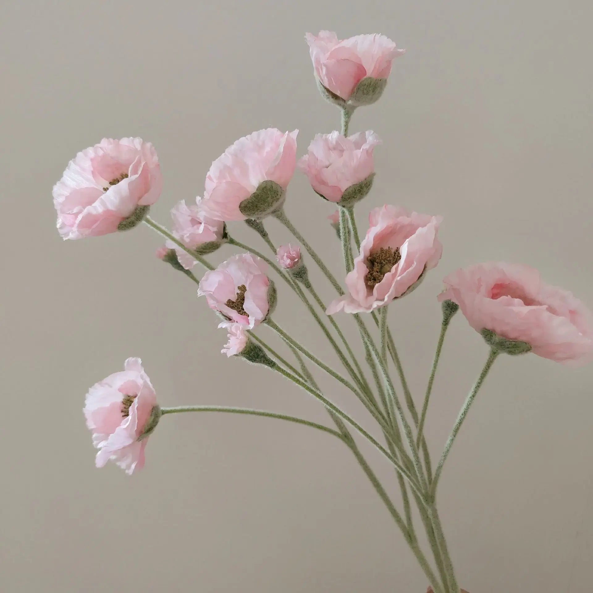 Artificial Poppy Stems – 65cm Long Faux Flowers for Wedding, DIY Decor