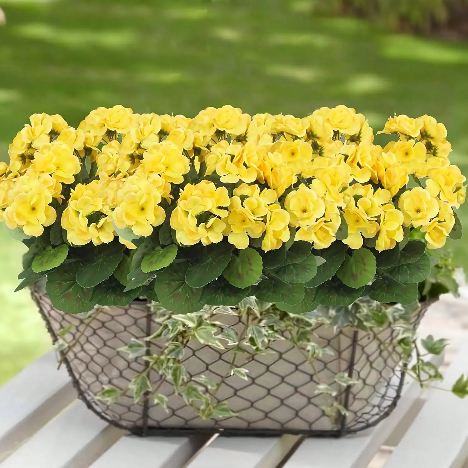 Artificial Hanging Flowers with Green Foliage – Faux Flower Branches for Indoor Outdoor Garden Decor, Porch, Patio, Window Boxes & Hanging Planters (1/2/4PCS Sets)