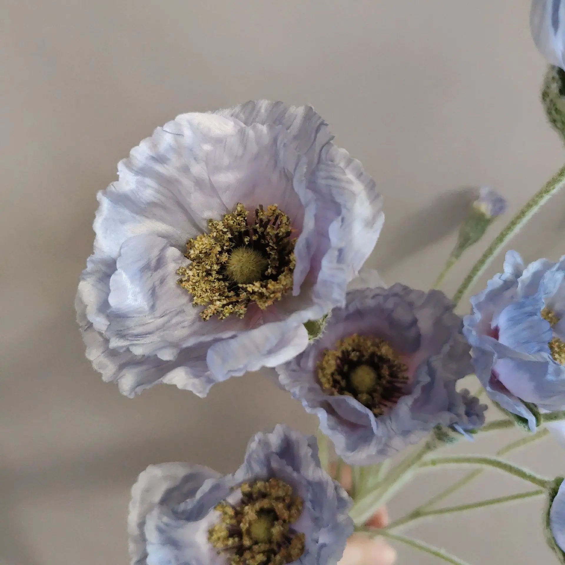 Artificial Poppy Stems – 65cm Long Faux Flowers for Wedding, DIY Decor