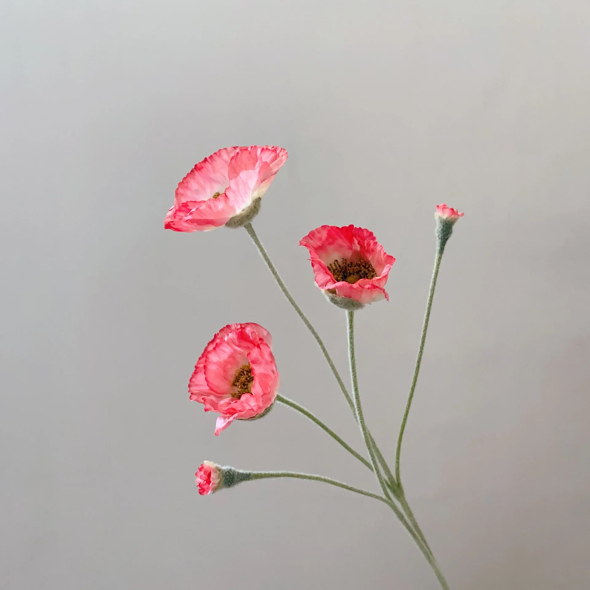 Artificial Poppy Stems – 65cm Long Faux Flowers for Wedding, DIY Decor